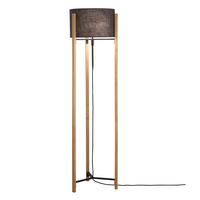 Stehleuchte 40516 Shine-Wood - Schwarz/Grau, Natur, Holz/Textil (45/152-160cm) - Fischer & Honsel