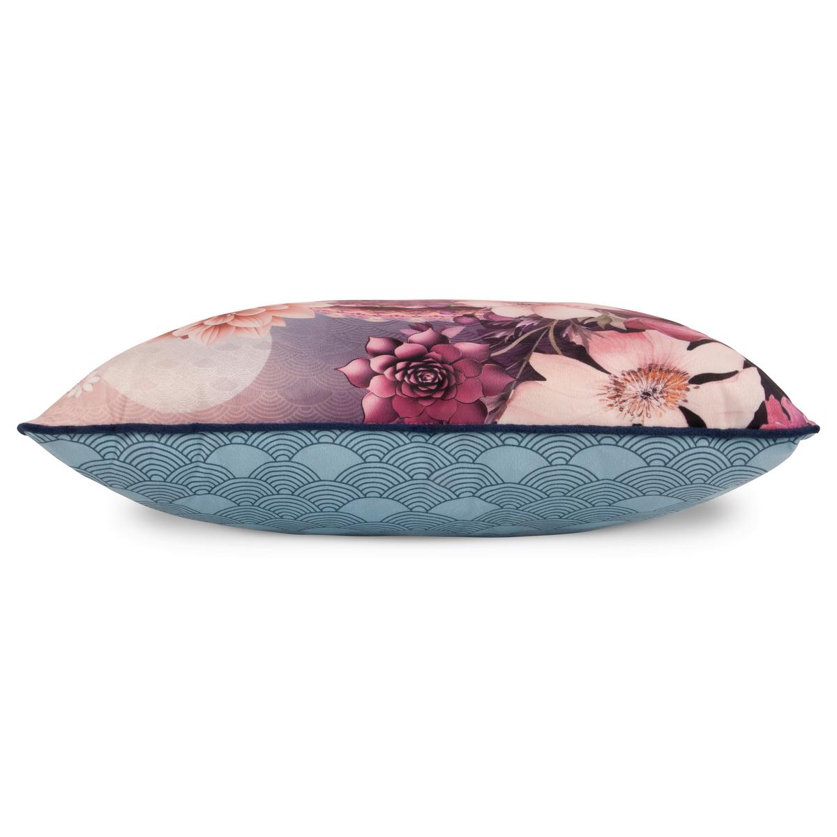 ZIERKISSEN ASHER - Blau/Bordeaux, Design, Textil (48/48cm)