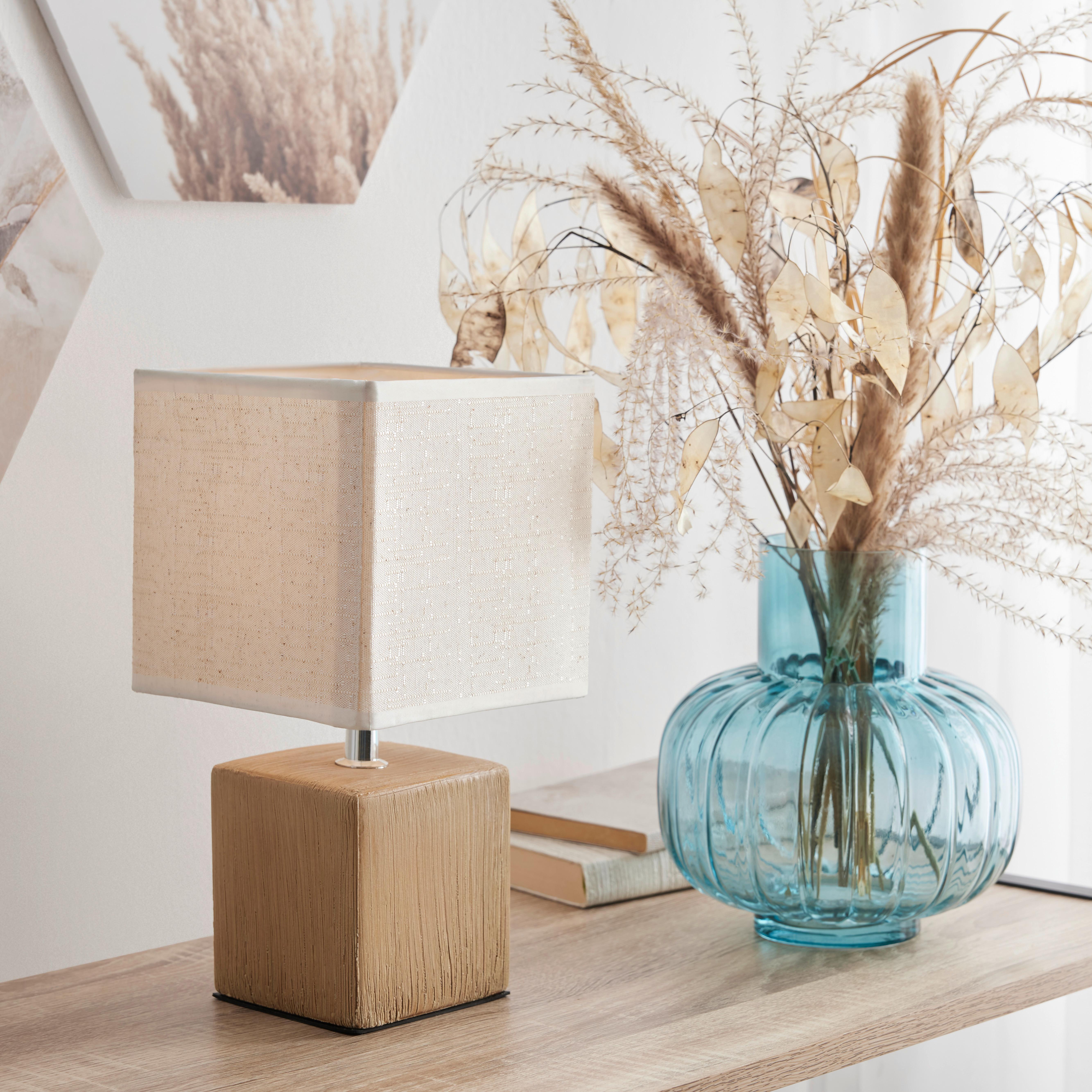 Stolová lampa Wanda V: 28,5cm, 25 Watt - tmavohnedá/béžová, Modern, textil/keramika (15,5/28,5cm) - Mömax