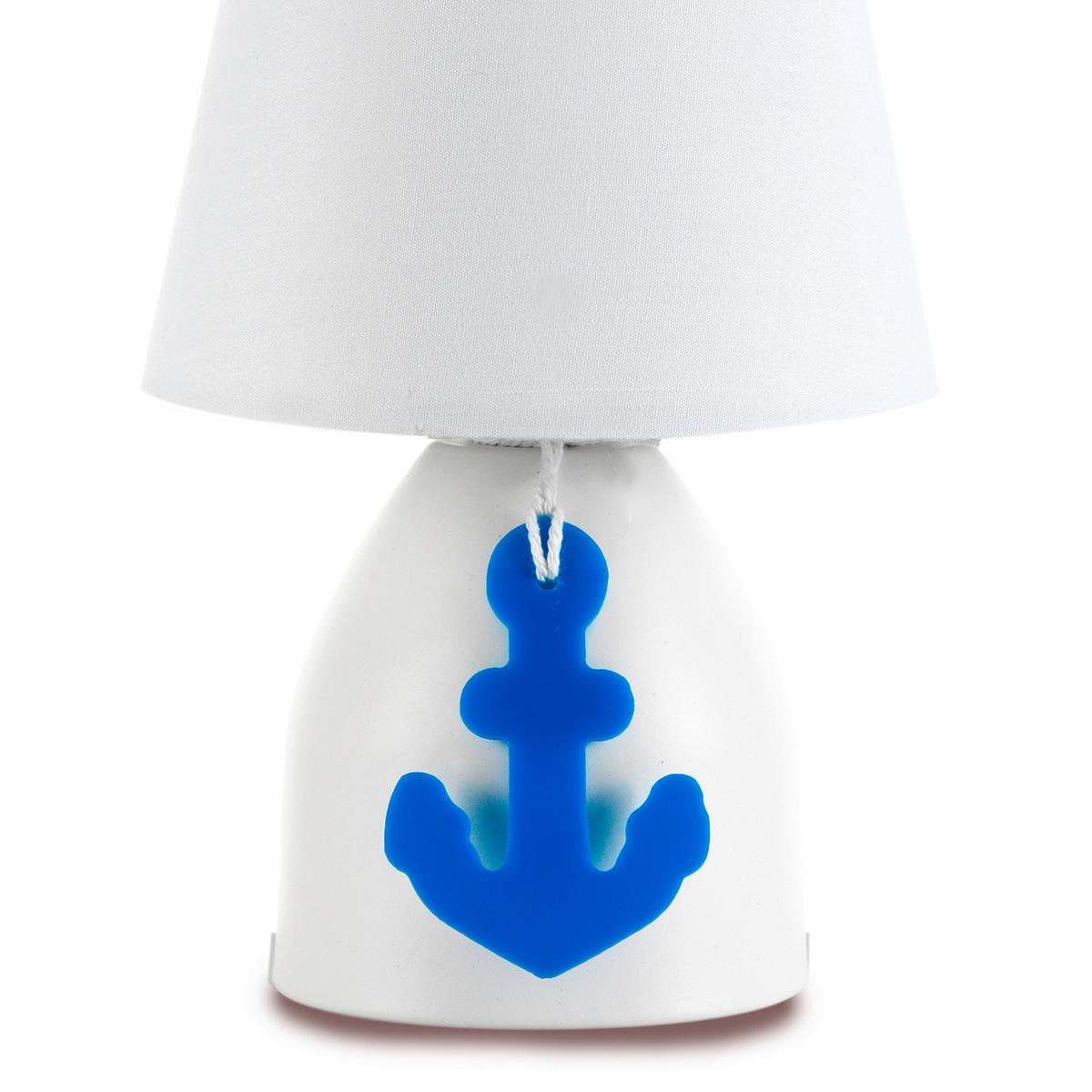 Kindertischleuchte 4968/L - Blau/Weiß, Design, Textil/Metall (13/19cm)