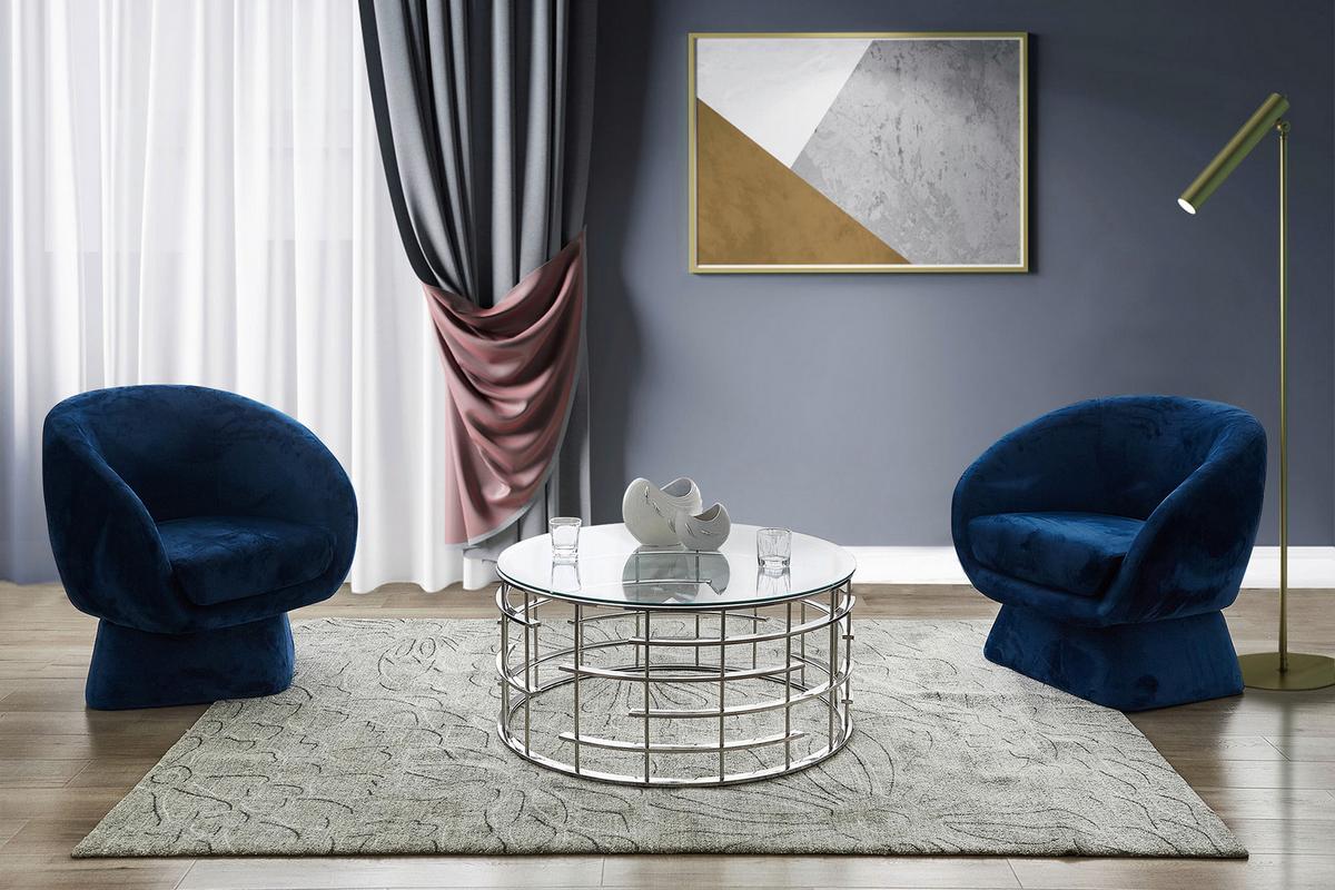 Couchtisch Silberfarben L: 90 cm - Silberfarben, Design, Glas/Metall (90/90/42cm) - Livetastic