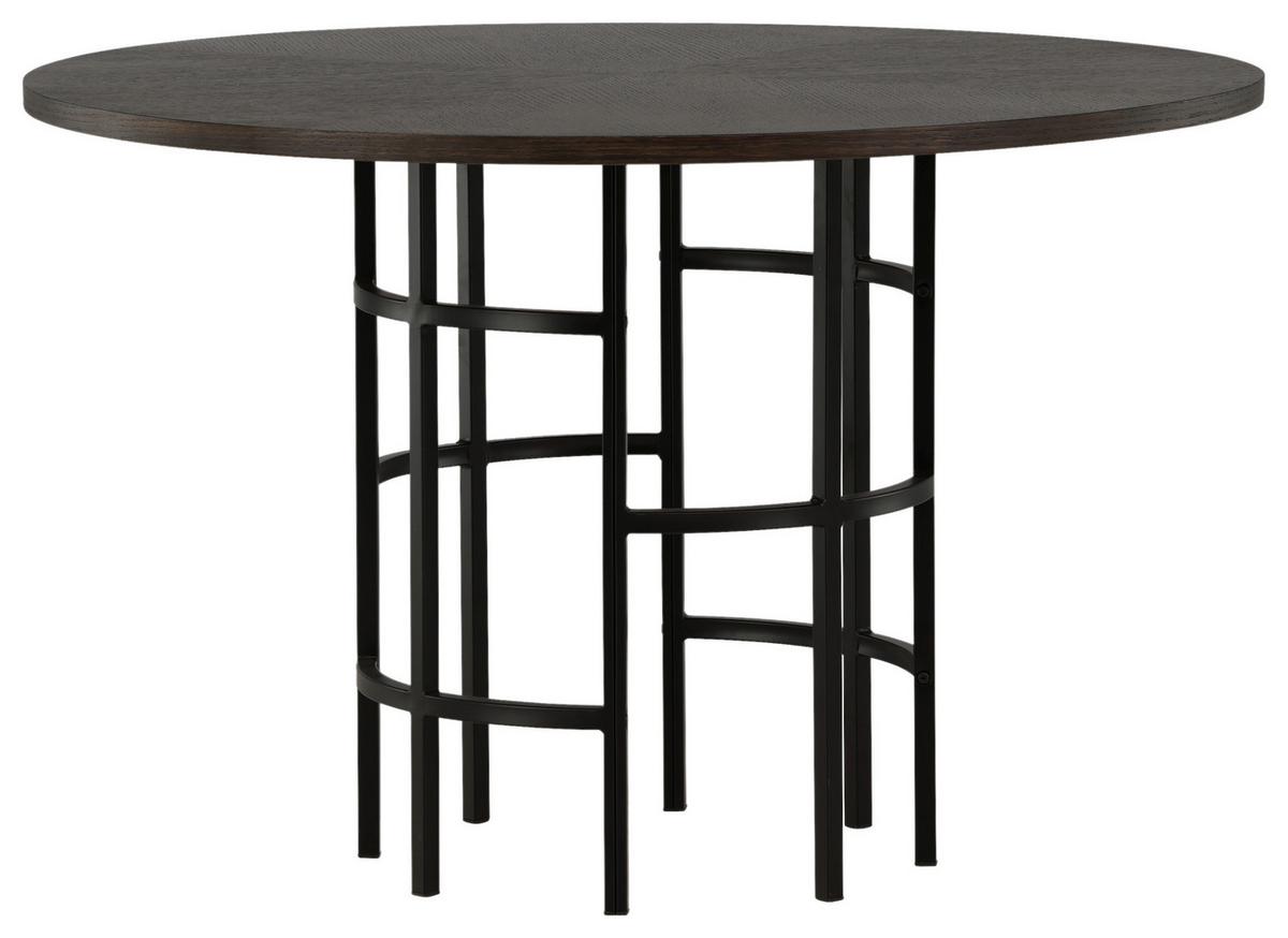 Esstisch Copenhagen - Schwarz/Braun, Design, Holz/Metall (115/115/74cm) - Livetastic