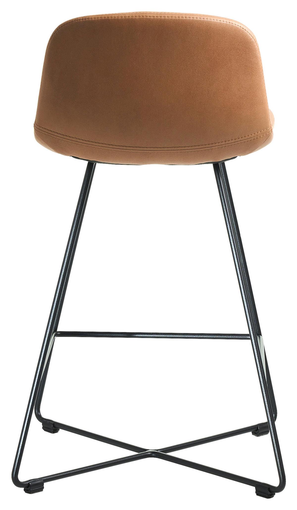 BAROVÁ STOLIČKA CROSS-CHB - čierna/koňaková, Basics, kov/textil (50/85/48cm) - Celina Home