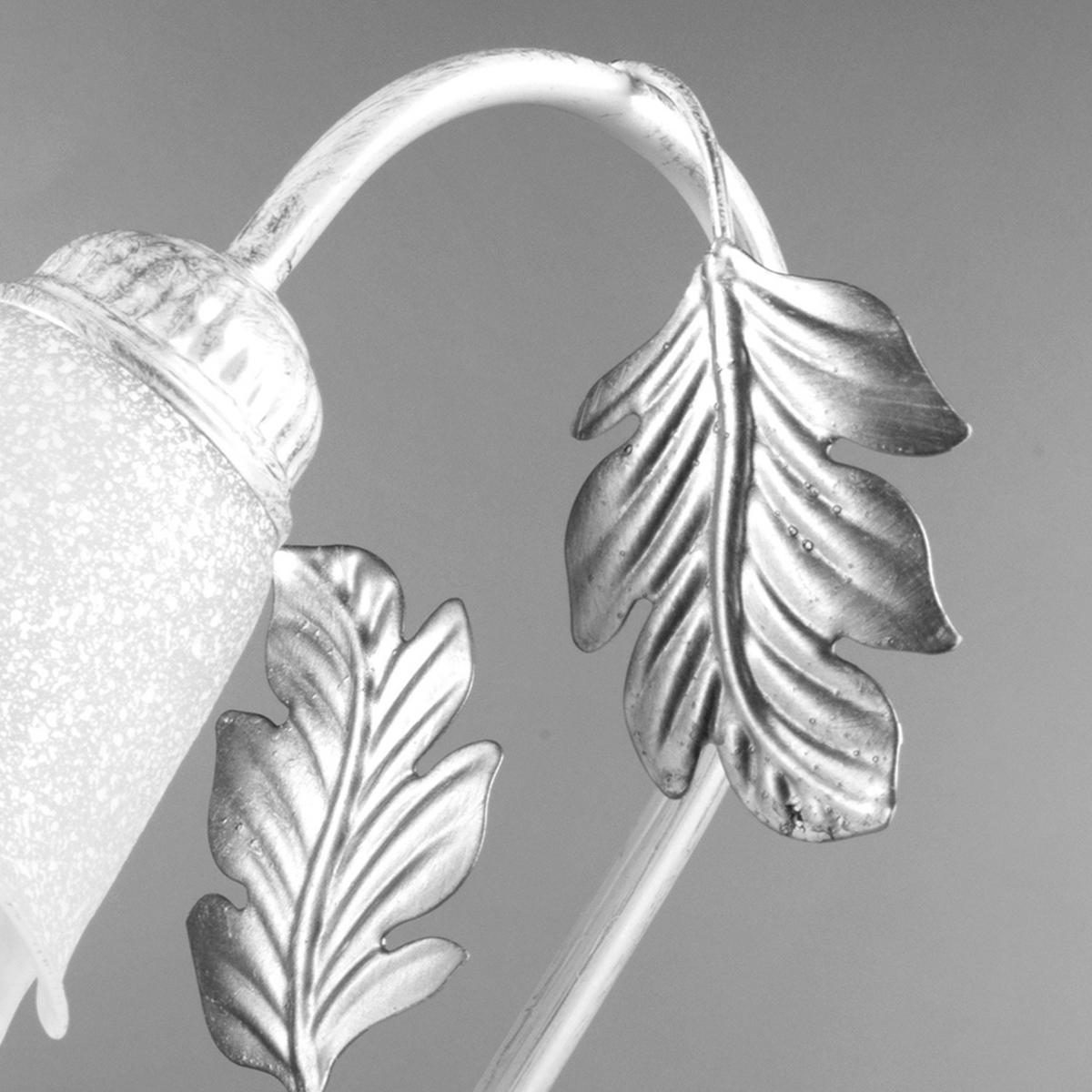 Tischleuchte 4836/L - Silberfarben/Weiß, KONVENTIONELL, Glas/Metall (29/35cm)