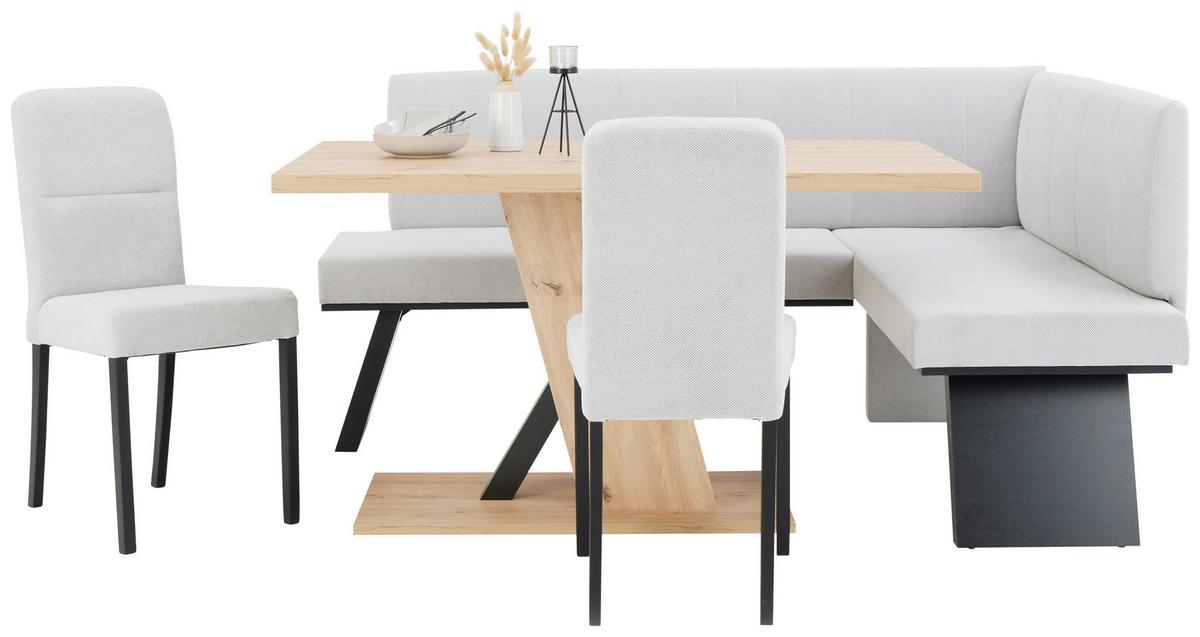 Eckbank Grau Emma Ii 185x150 Cm - Schwarz/Grau, KONVENTIONELL, Holzwerkstoff/Textil (185/150cm)