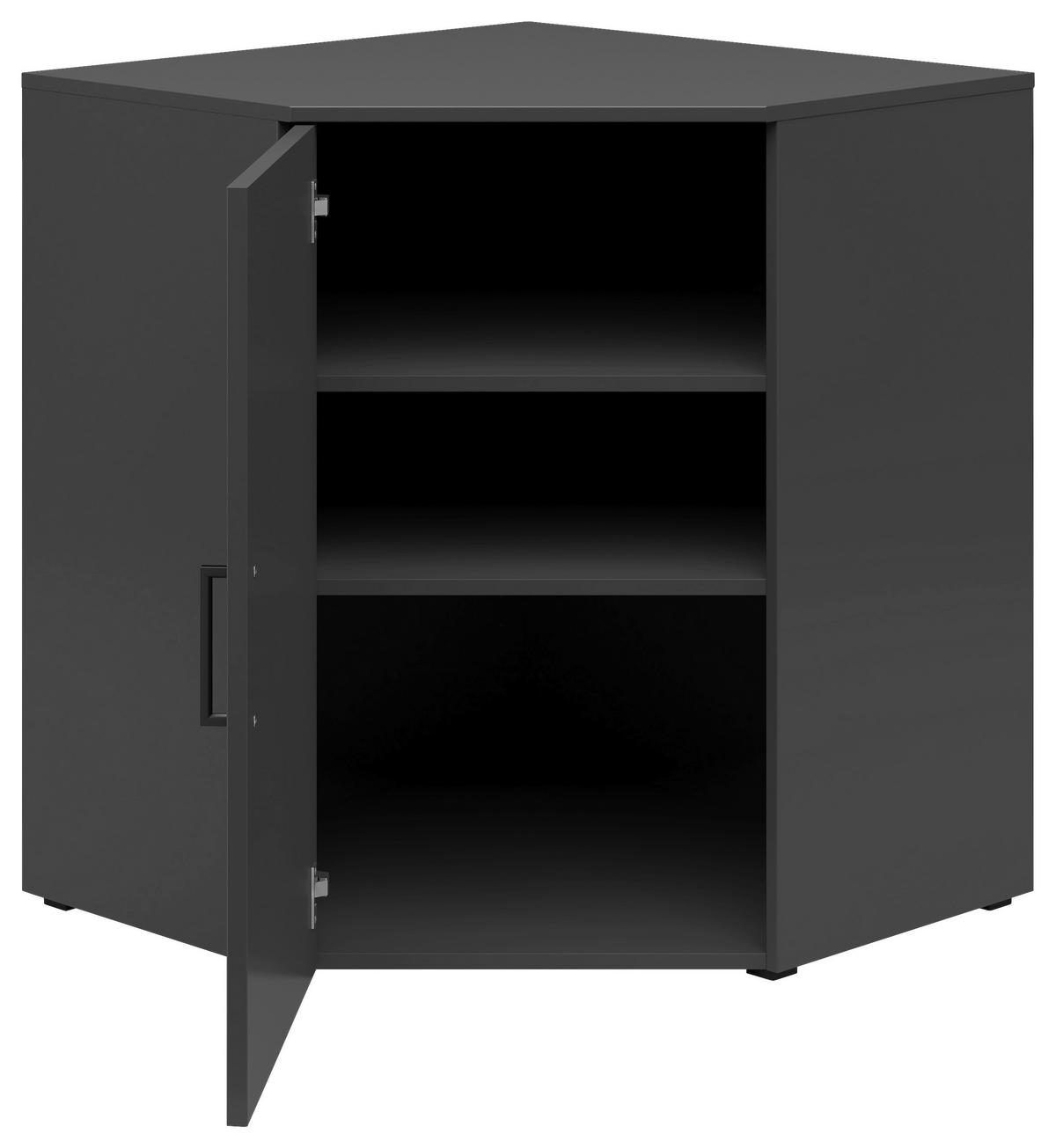 Rohová komoda MULTISTAURAUM š: 101 cm - čierna/grafitová, Modern, kompozitné drevo/plast (71,5/71,5cm)