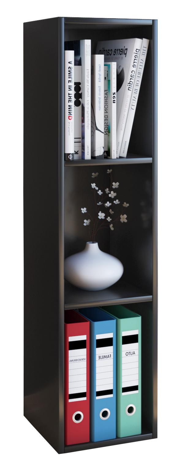 Regál na šanóny š: 34 cm, čierny - čierna, Basics, kompozitné drevo (34/107/29cm) - MID.YOU