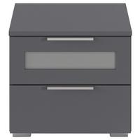 Nachtkästchen Mars 2l-gr Grau B: 36 Cm - Alufarben/Weiß, Basics, Holzwerkstoff (40/36/40cm)