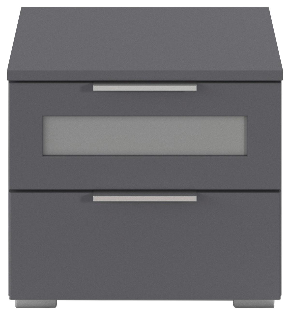 Nachtkästchen Mars 2l-gr Grau B: 36 Cm - Alufarben/Weiß, Basics, Holzwerkstoff (40/36/40cm)