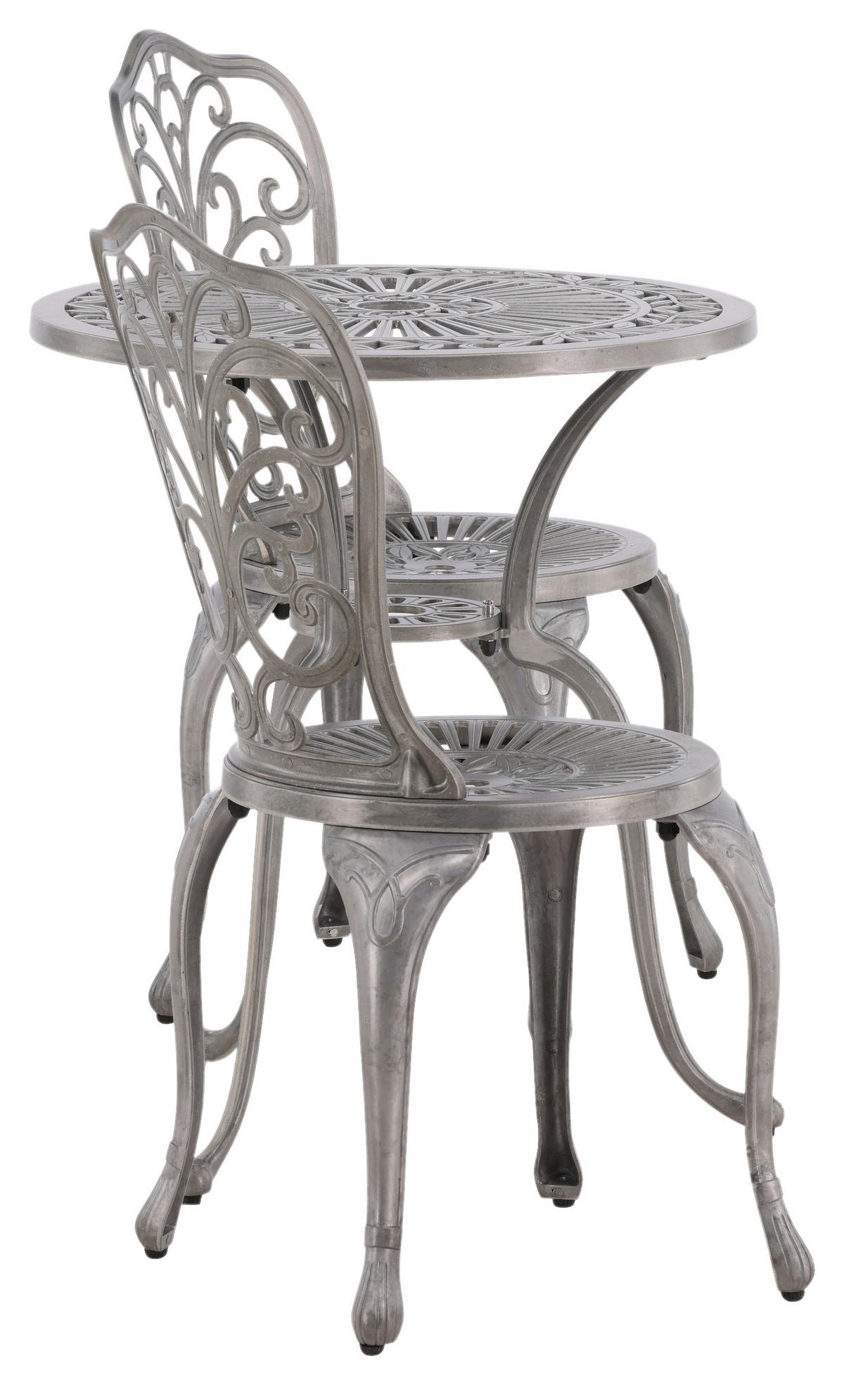 Balkonset Nandin - Silberfarben, KONVENTIONELL, Metall - Gardenson