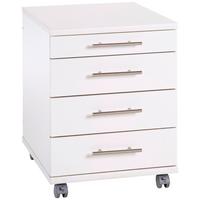 Rollcontainer Weiß Serie 500 41,6x56,9x50 cm - Weiß, Basics, Holzwerkstoff/Kunststoff (41,6/56,9/50cm) - MID.YOU