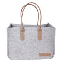Einkaufstasche Sophie - Hellgrau/Braun, LIFESTYLE, Kunststoff/Textil (50/25/35cm) - Luca Bessoni