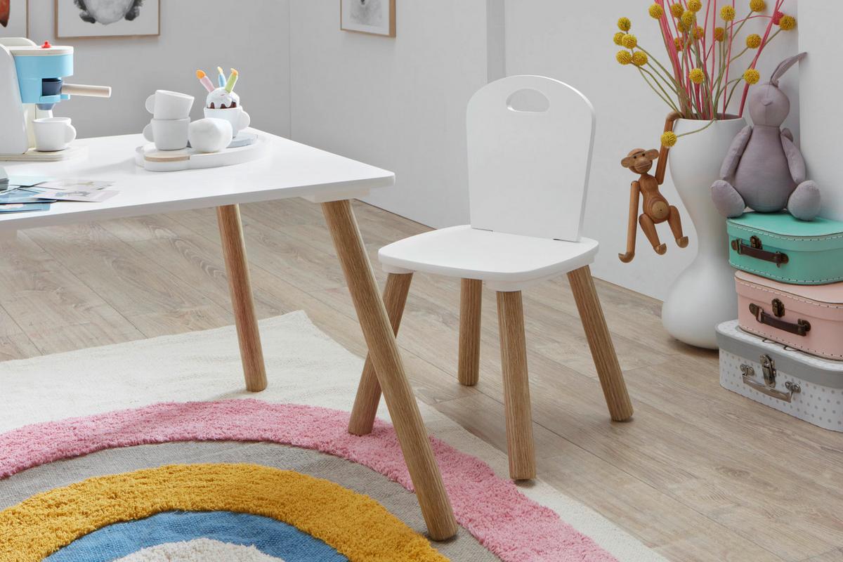 Kindersitzgruppe 3-Teilig Weiß B: 55 cm - Weiß, Design, Holzwerkstoff (55/43/55cm) - MID.YOU