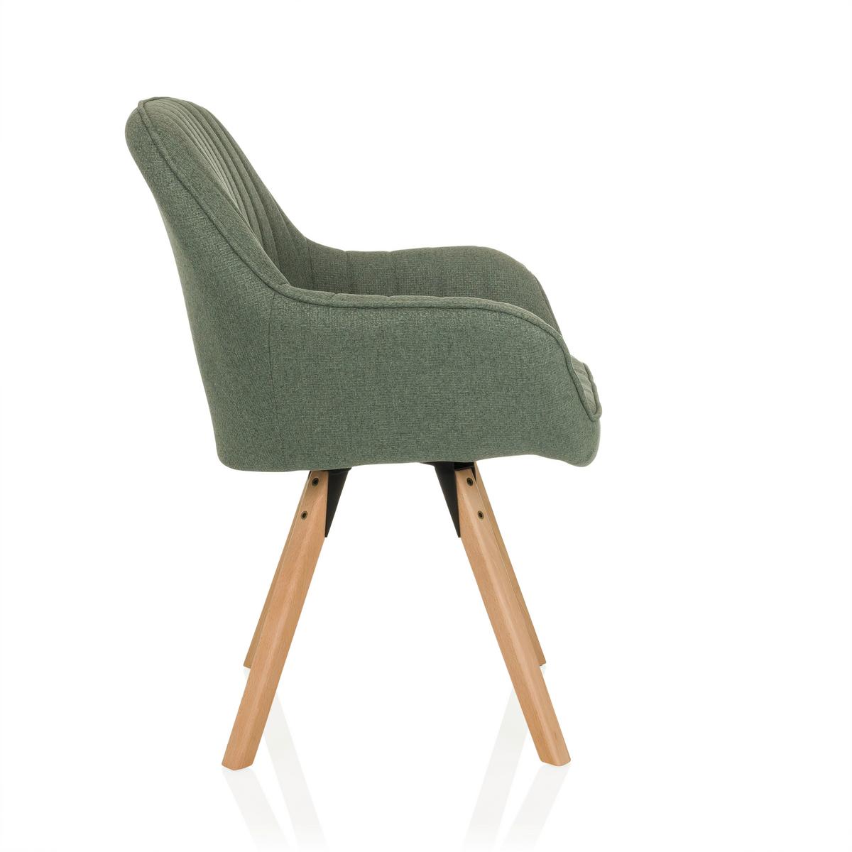 Armlehnstuhl Scandi Ted Mintgrau B: 56 cm - Mintgrau/Buchefarben, MODERN, Holz/Textil (56/84/62cm) - MID.YOU