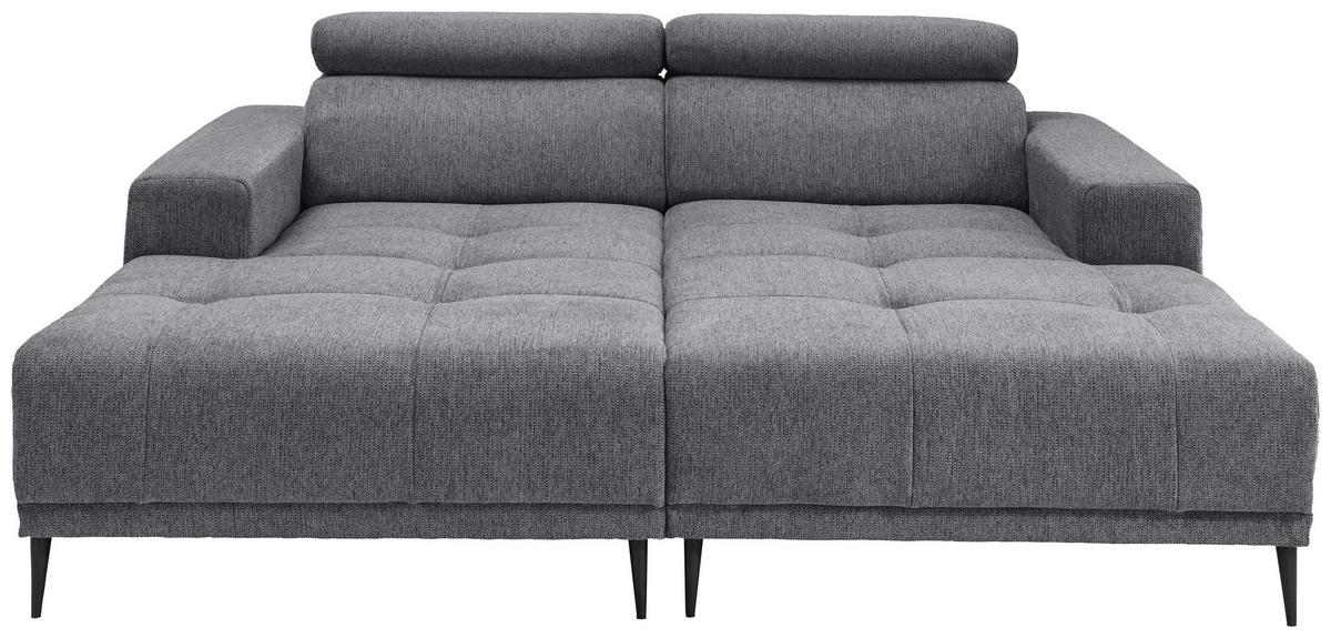 Ecksofa Intera Dunkelgrau S: 200x188 Cm - Dunkelgrau/Schwarz, KONVENTIONELL, Textil (200/188cm) - Livetastic