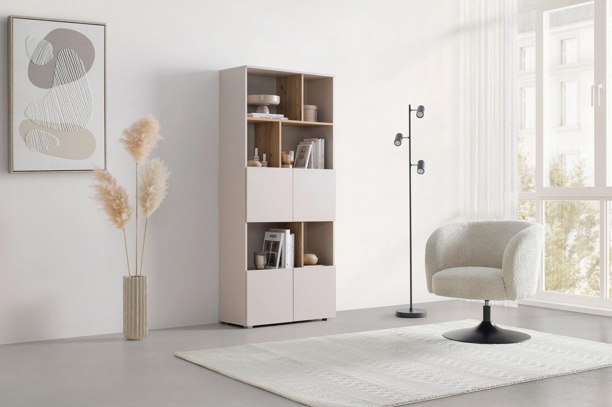 REGÁL SAVANNA -EXKLUSIV- - černá/kašmírová, Moderní, kompozitní dřevo/plast (80/180/35cm) - Mömax