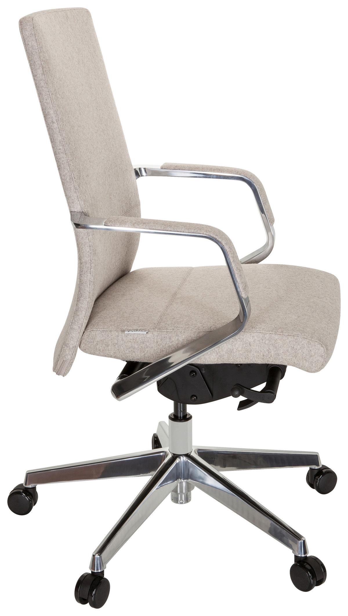Drehstuhl Bessona Beige - Beige/Silberfarben, MODERN, Kunststoff/Textil (60/105/60cm) - MID.YOU