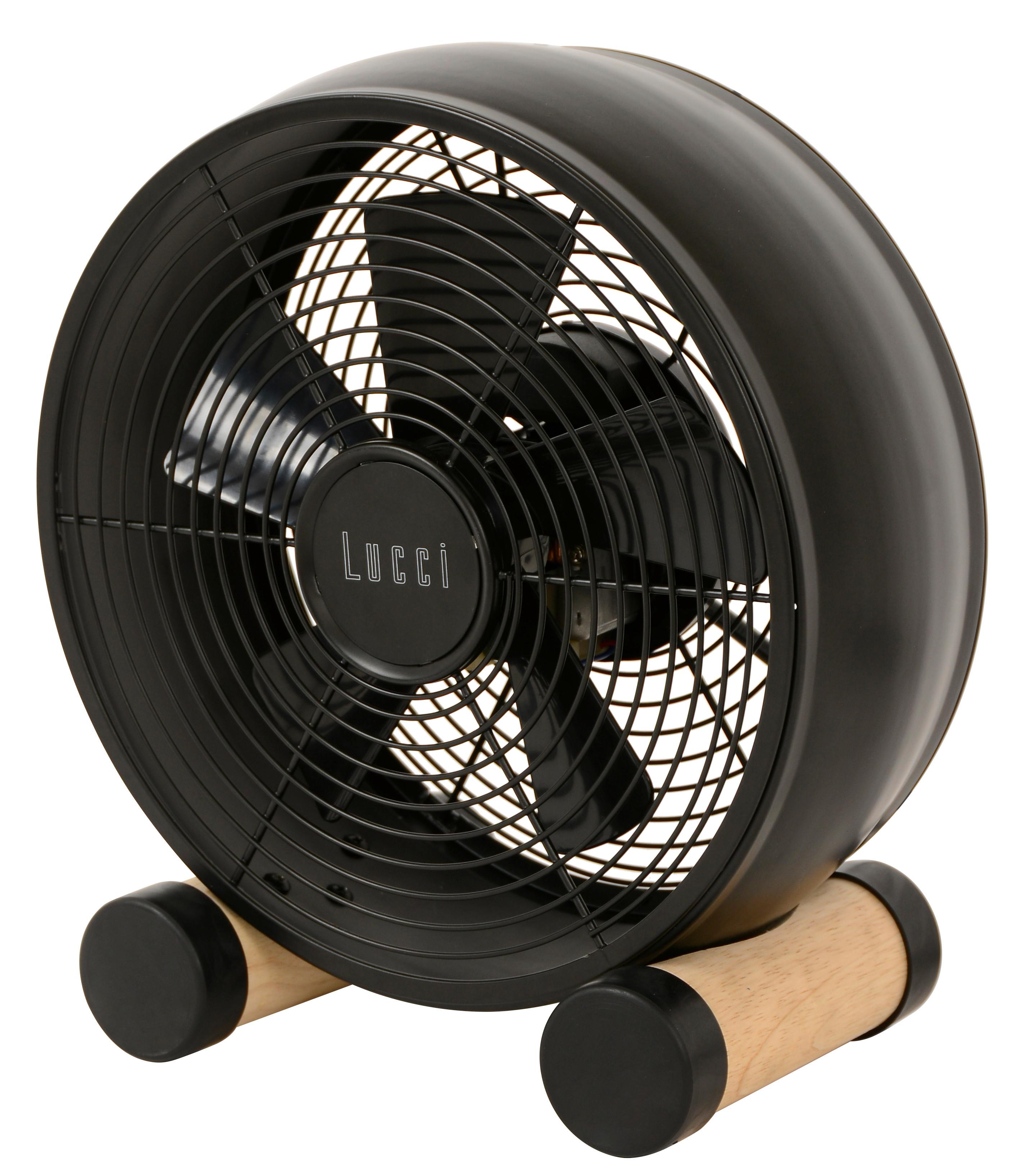 Tischventilator 35 Watt Table H: 30 cm - Schwarz/Kieferfarben, Basics, Holz/Metall (27/30/15cm)
