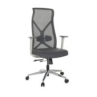 Drehstuhl Azurro White - Silberfarben/Schwarz, Basics, Kunststoff/Textil (69/119-128/60cm) - MID.YOU