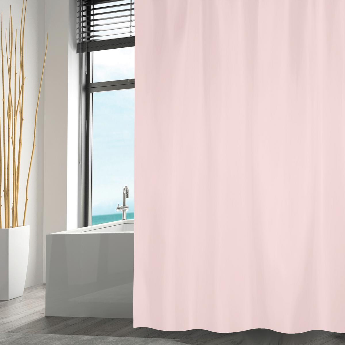 Duschvorhang in Rosa Textil/Mischgewebe - Rosa, Basics, Textil (180/200cm) - MSV