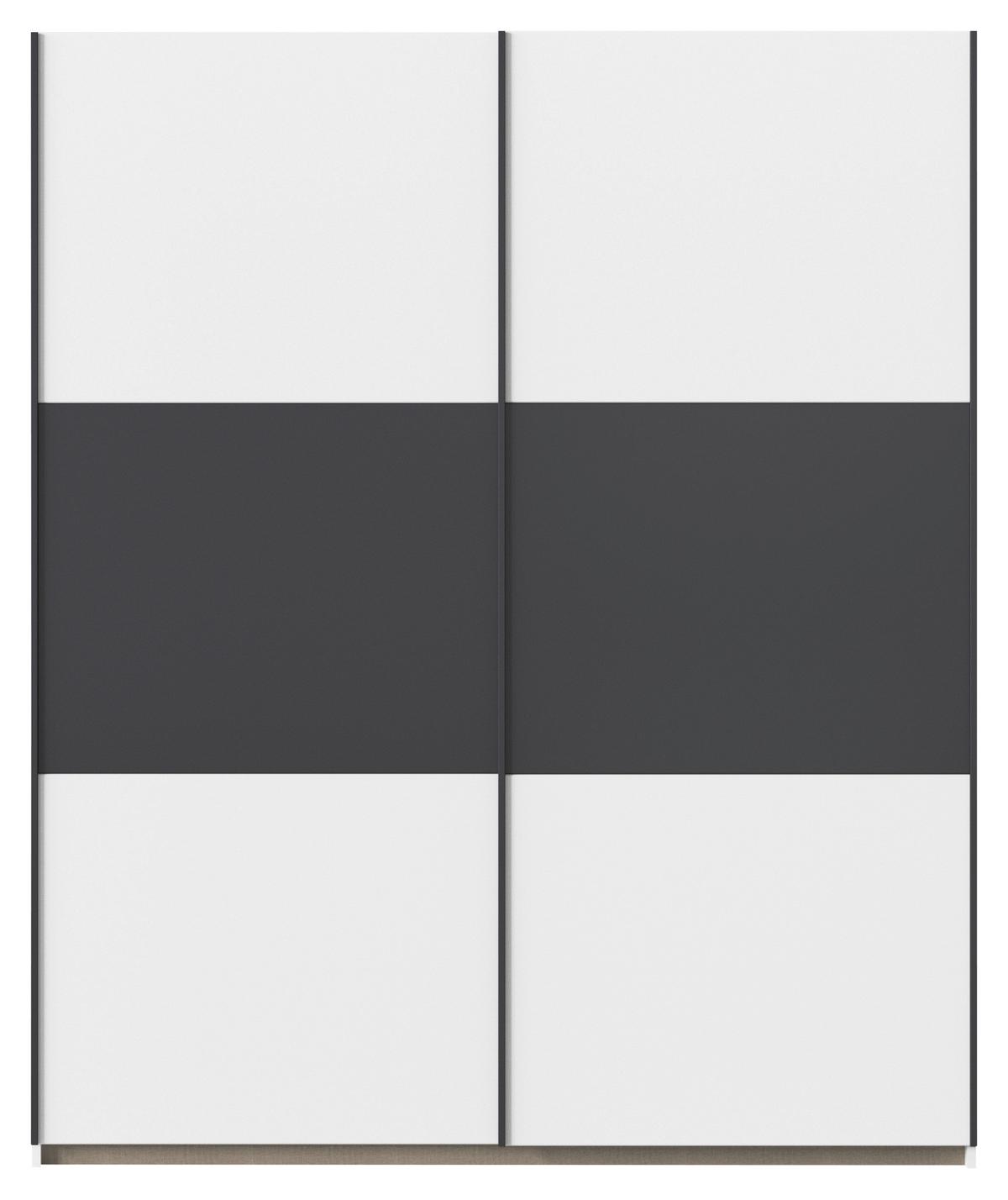 Schwebetürenschrank Neo Grau Weiß B: 175 cm - Weiß/Grau, MODERN, Holzwerkstoff (175/210/59cm) - Rauch Möbel
