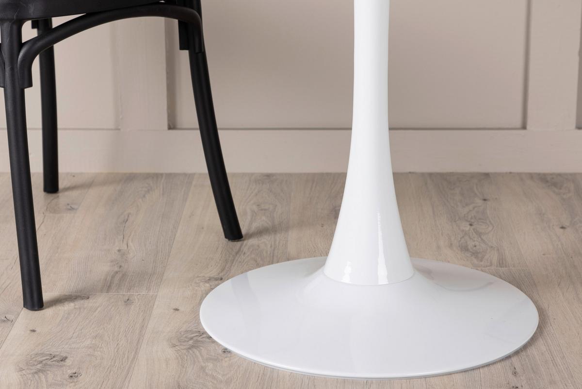 Esstisch Hamden - Hellgrau/Weiß, Design, Holzwerkstoff/Metall (80/80/75cm) - Livetastic