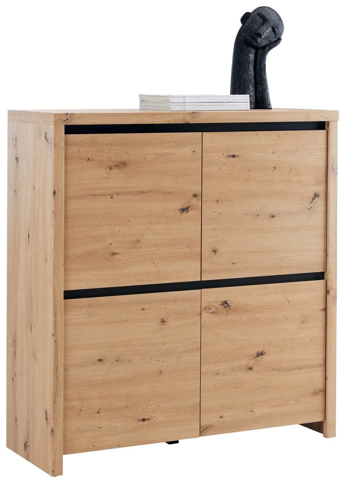 KOMODA LARIOS C -EXKLUSIV- - černá/dub artisan, Moderní, kompozitní dřevo (105/112/40cm) - Mömax