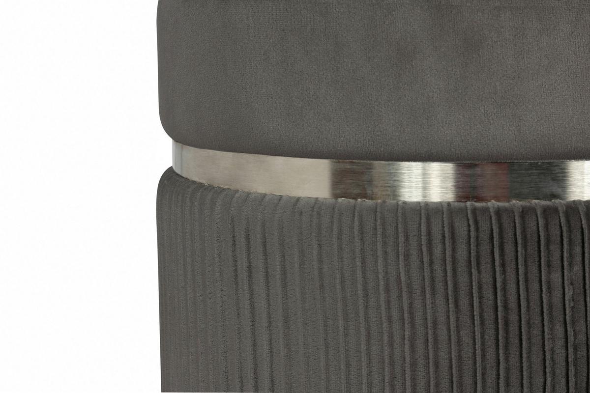 Hockerset Zora 325 Grau/Silberfarben D: 36/31,5cm - Silberfarben/Grau, KONVENTIONELL, Textil/Metall (31,5/36/38/44/31,5/36cm) - Kayoom