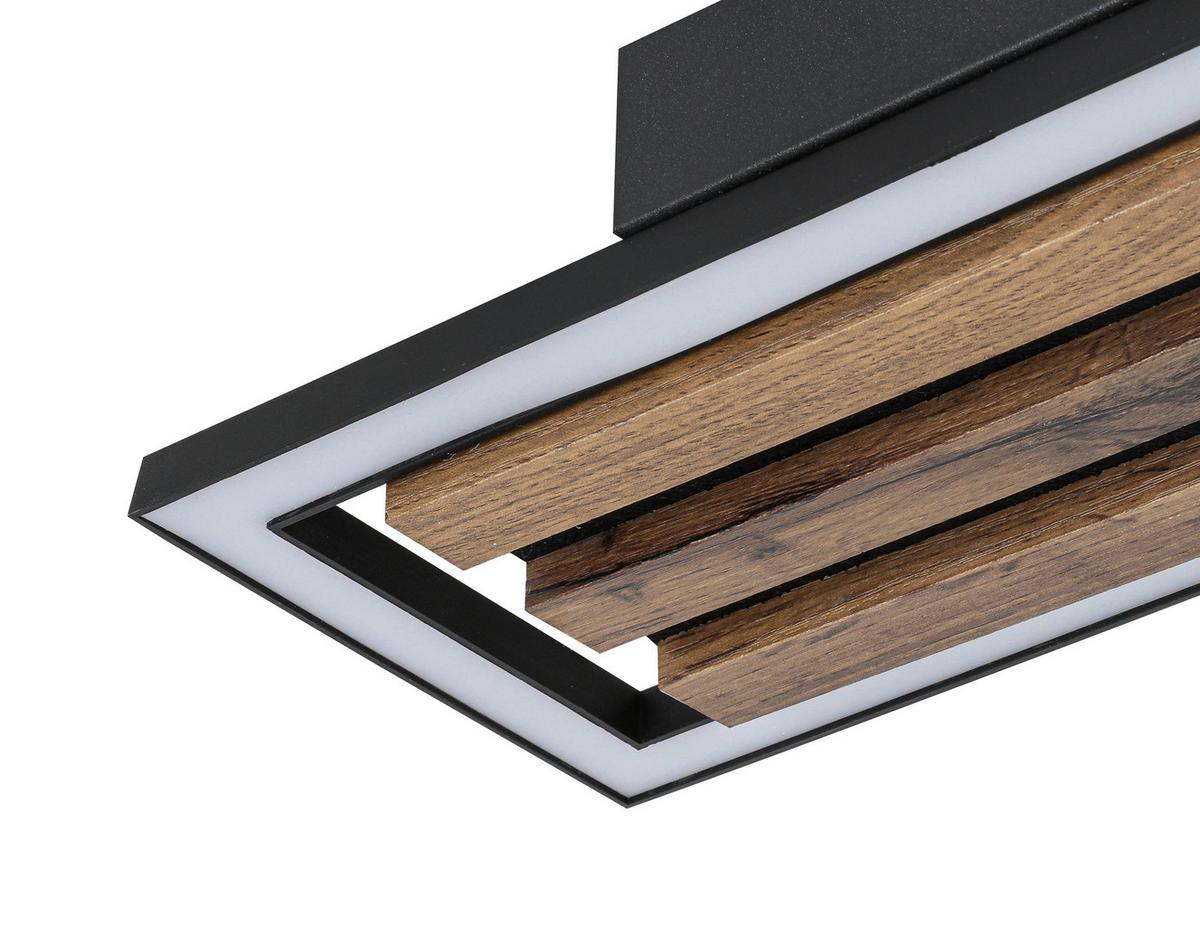 LED-Deckenleuchte Palono - Eichefarben/Schwarz, MODERN, Holz/Kunststoff (34/13/5,3cm) - Luca Bessoni