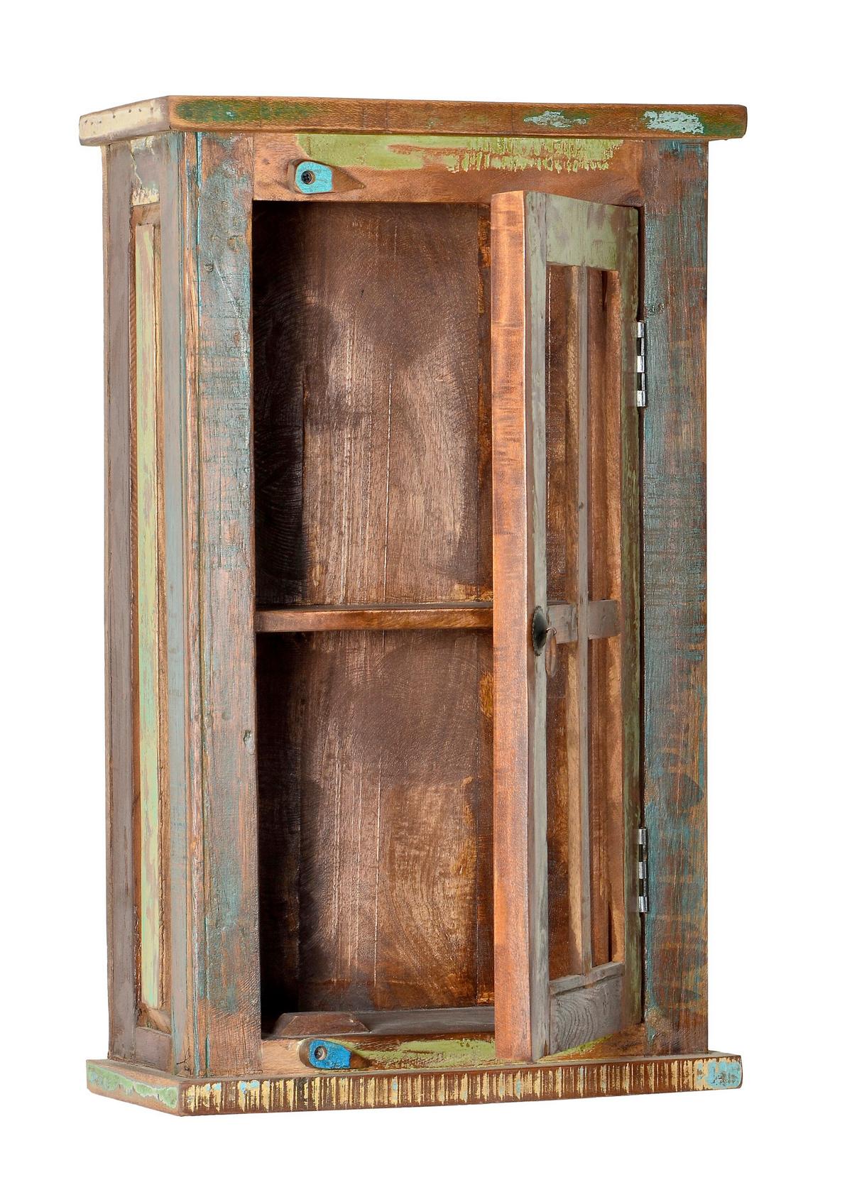 HÄNGESCHRANK Echtholz bunt B: 44cm - Multicolor, Basics, Glas/Holz (44/72/21cm) - Livetastic