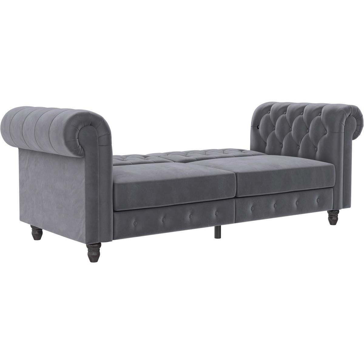 Schlafsofa Firenze Anthrazit, mit Schlaffunktion - Anthrazit/Schwarz, Basics, Textil (236/83/87cm) - Livetastic