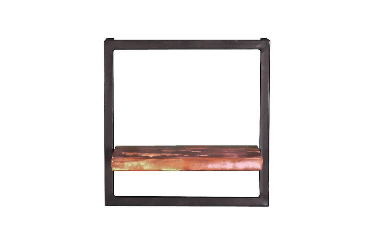 Wandregal Multicolor/Schwarz - Multicolor/Schwarz, Design, Holz/Metall (35/35/25cm) - MID.YOU
