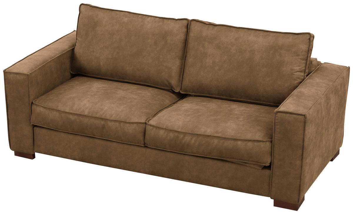 Schlafsofa Texas Braun Mikrofaser, B: 203 Cm - Dunkelbraun/Braun, Design, Textil (203/85/99cm) - MID.YOU