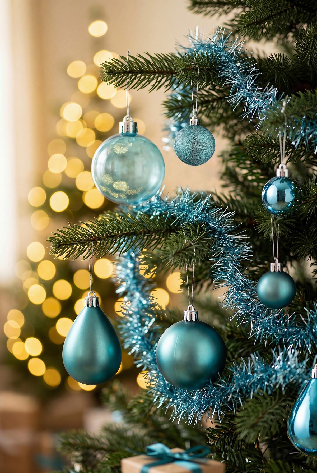 CHRISTBAUMKUGEL-SET Ines, Türkis, 90-teilig - Türkis, KONVENTIONELL, Kunststoff - Luca Bessoni