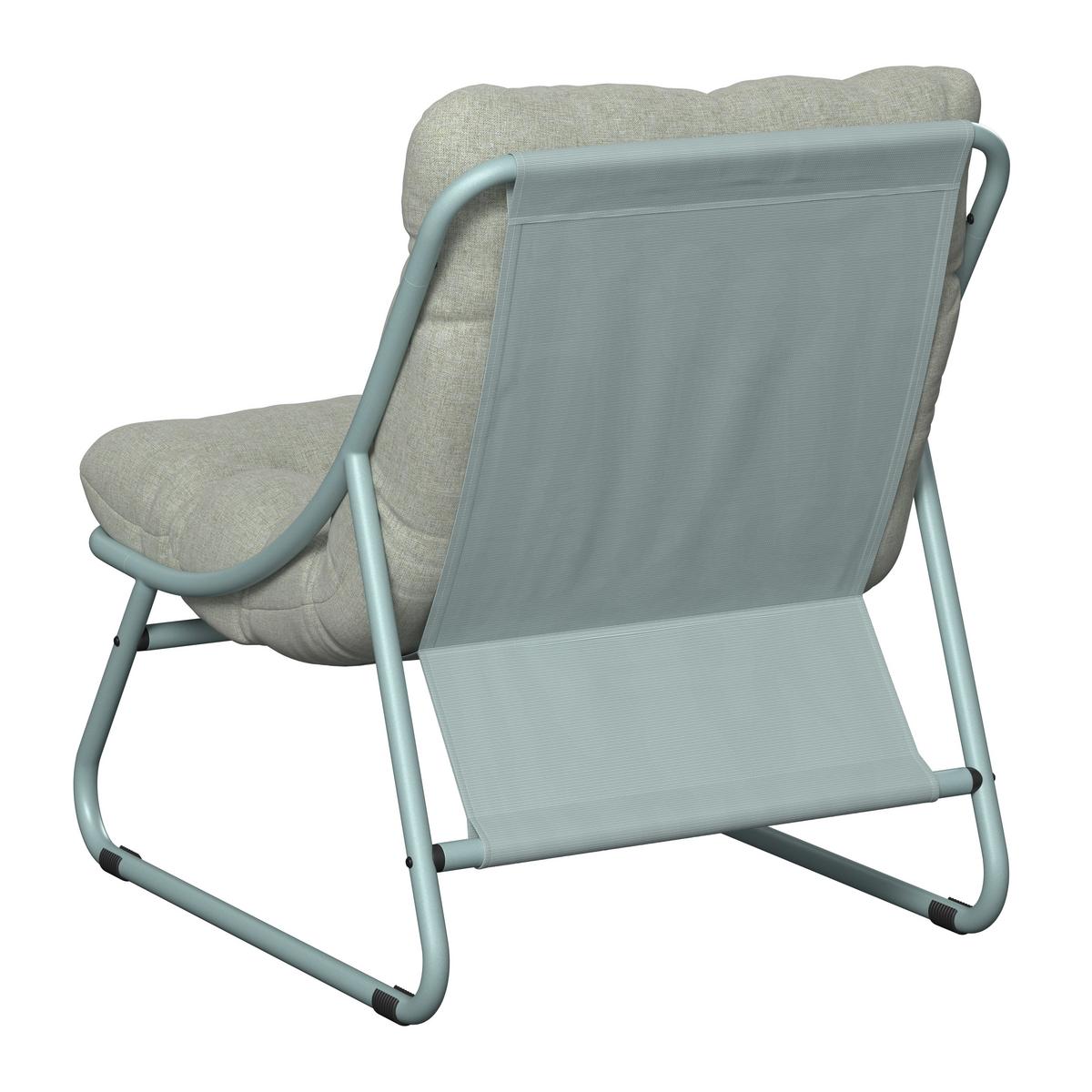 Loungesessel Ottawa - Weiß/Grün, MODERN, Textil/Metall (68/36/65cm) - Beldano