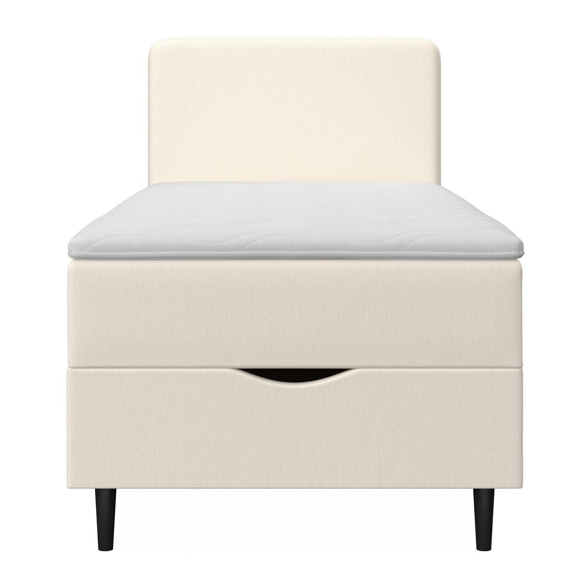 Boxspringová posteľ VIDA 90x200, krémová, s topperom - čierna/slonovinová, Modern, drevo/textil (90/200cm) - Bessagi Home
