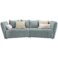 Boxspringová pohovka SOFI, světle modrá, krémová - černá/krémová, Moderní, textil (294/93/152cm) - Premium Living