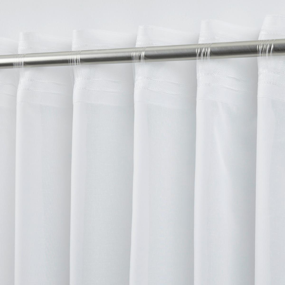 HOTOVÝ ZÁVĚS LEO TRANSPARENT 2 KS -AKT- - bílá, Konvenční, textil (140/255cm) - Premium Living