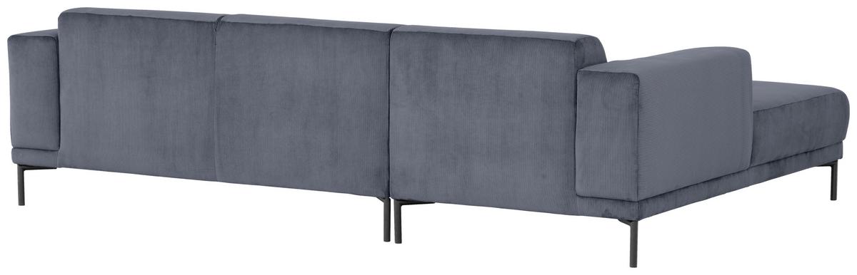 Ecksofa Erno Graublau S: 262 cm - Graublau/Schwarz, Design, Textil (262/183cm) - MID.YOU