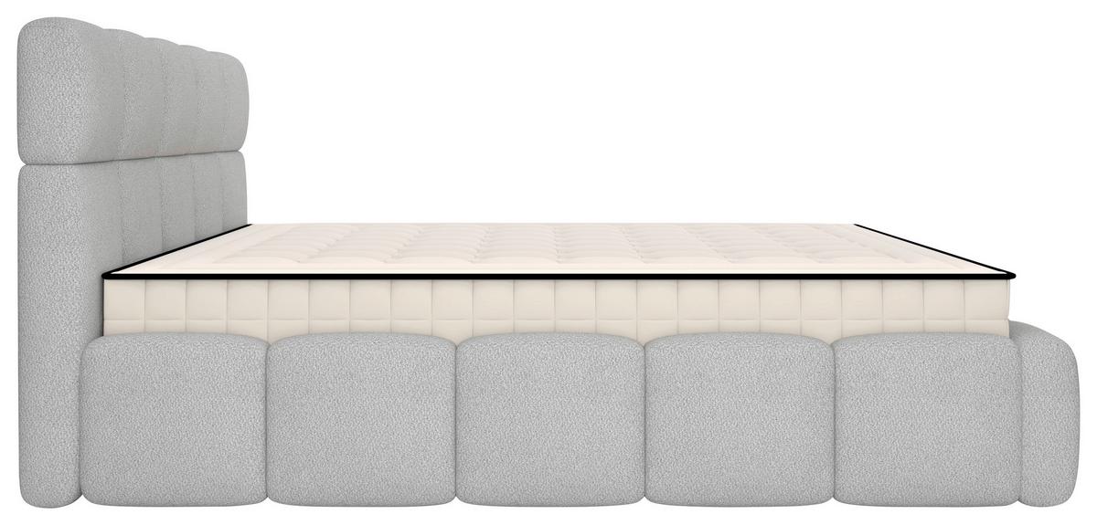 Polsterbett Cloudy M. Matratze Silberfarben, Lf: 180x200 Cm - Silberfarben, Trend, Holz/Holzwerkstoff (180/200cm) - Luca Bessoni