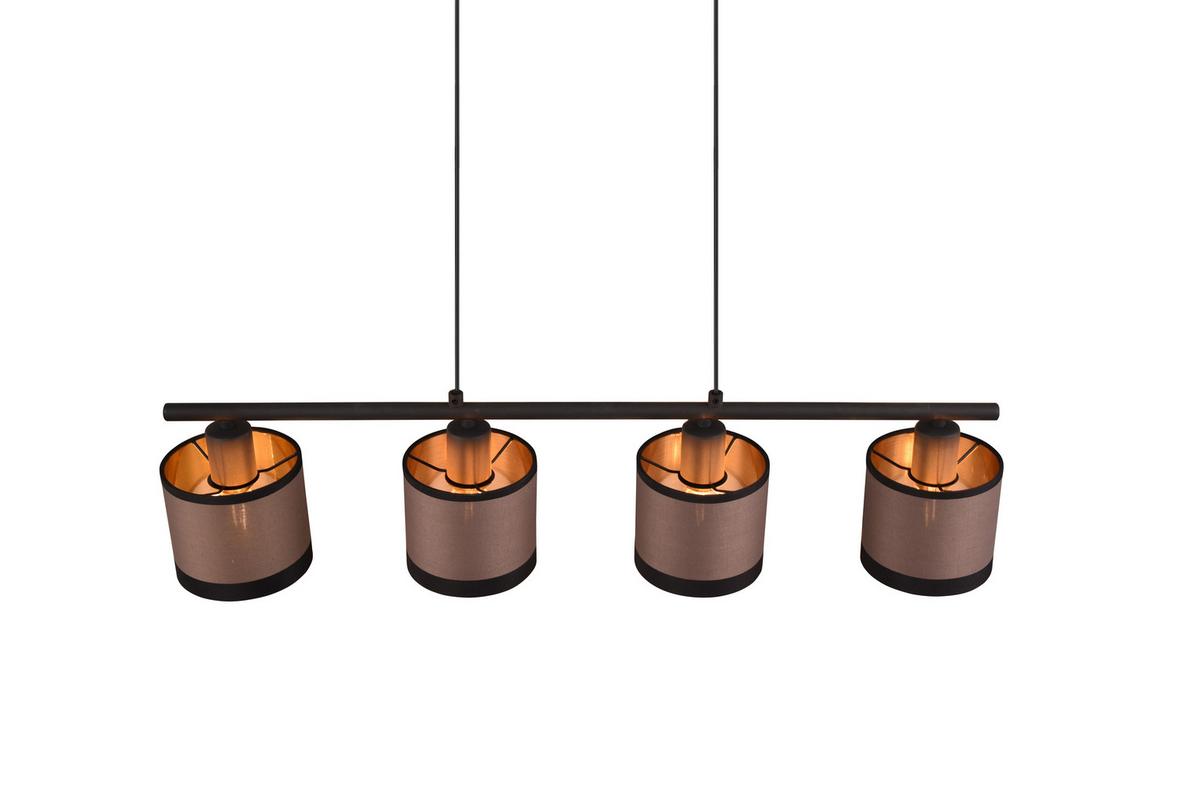Pendelleuchte R31554041 Davos - Taupe/Goldfarben, Design, Textil/Metall (75/12/150cm)