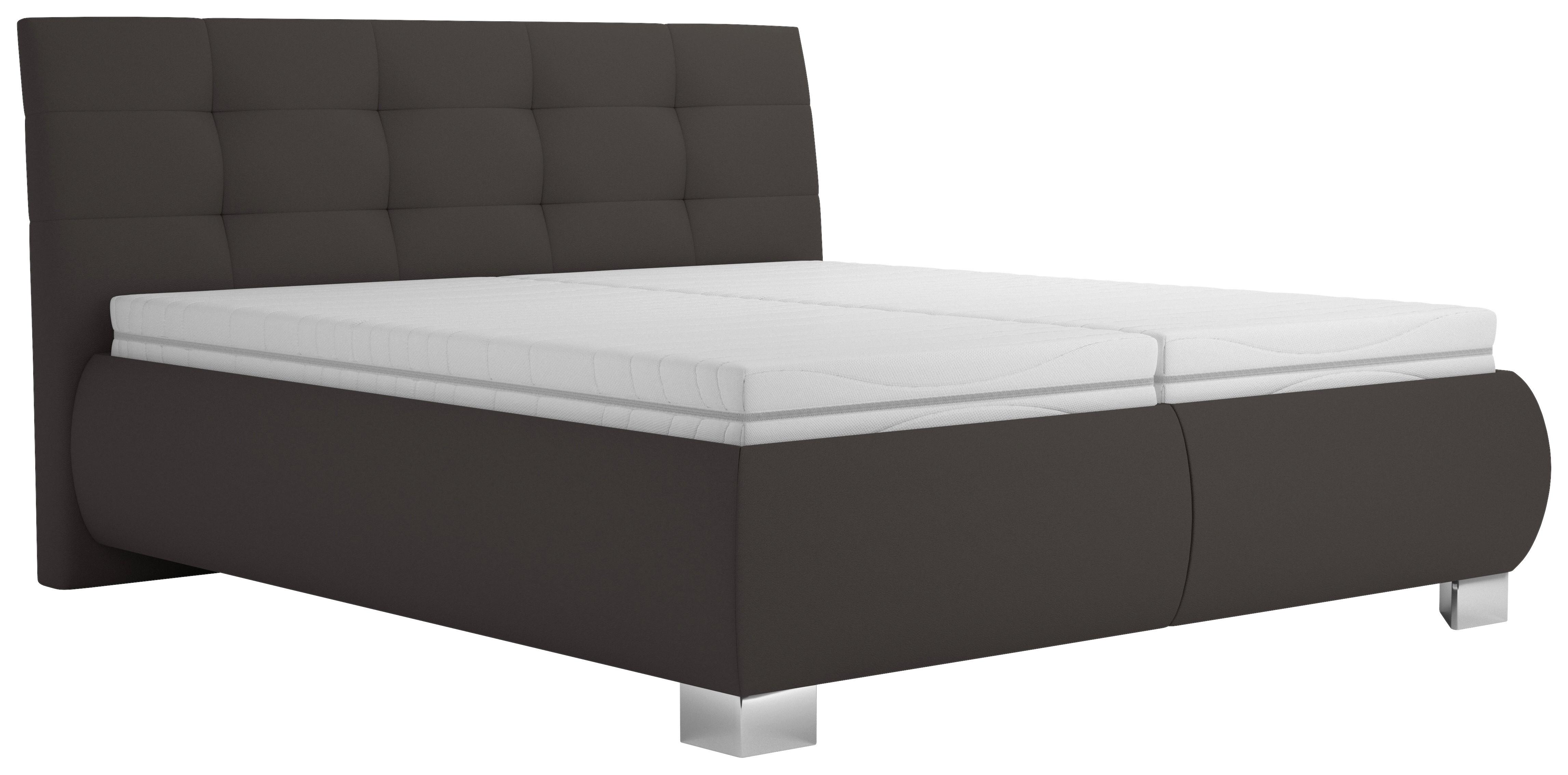 Čalúnená posteľ s roštom Universe,180x200cm,tmavohnedá - tmavohnedá, Modern, textil (180/200cm)