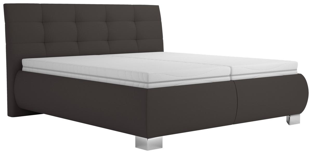 Čalouněná postel s roštem Universe,180x200cm,tmavě hnědá - tmavě hnědá, Moderní, textil (180/200cm)