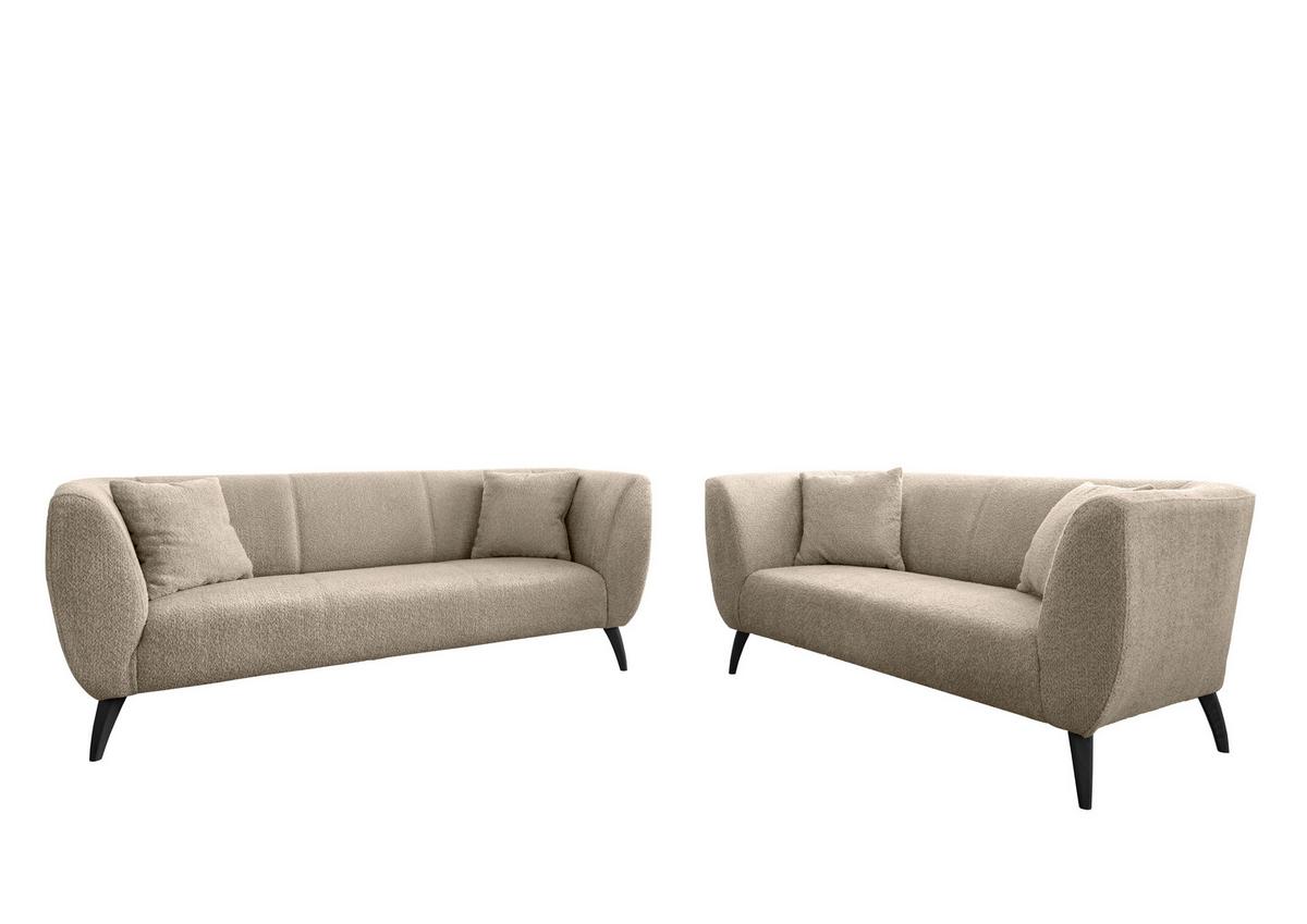 2-sitzer-sofa Colori Beige Rücken Echt - Beige/Schwarz, MODERN, Textil (172/83/88cm) - MID.YOU
