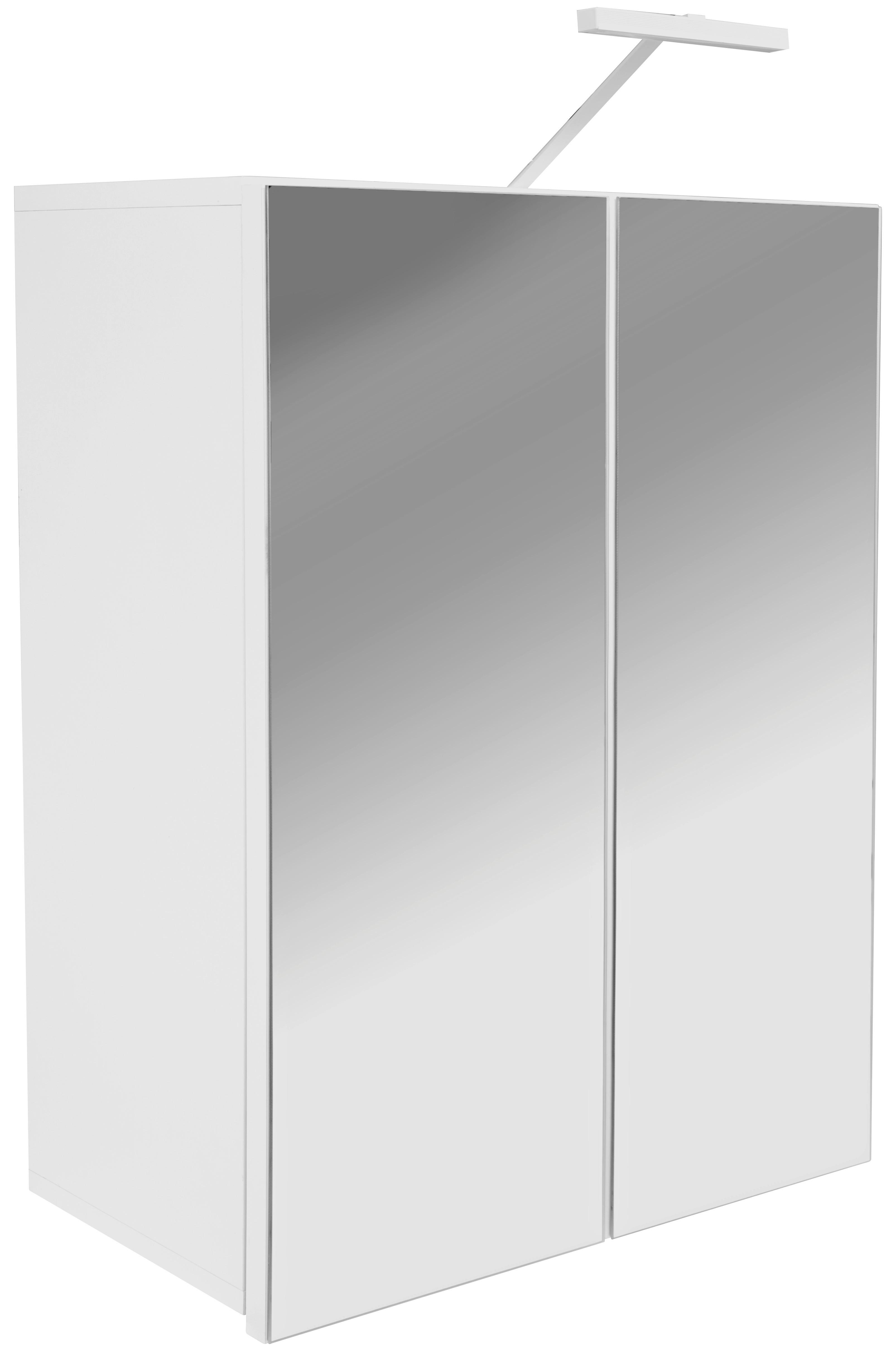 Spiegelschrank Pearl Mit Led 2-Türig BxHxT: 70x80,5x23 cm - Weiß, KONVENTIONELL, Glas/Holzwerkstoff (70/69/23cm)