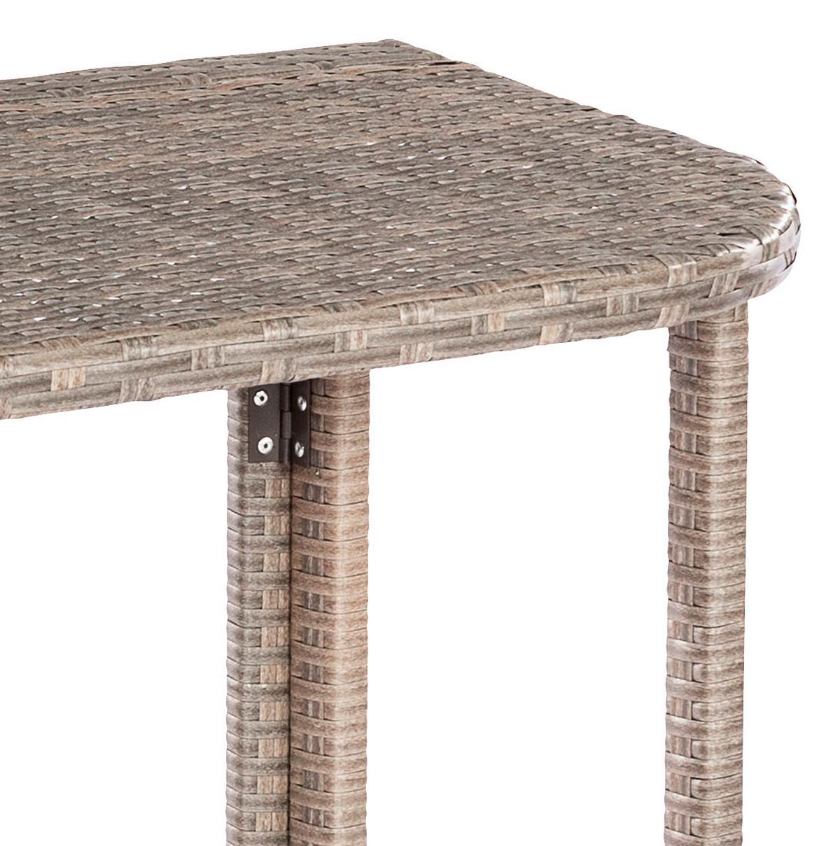 Gartentisch Klappbar Metall/Kunststoff L: 90 cm - Naturfarben, KONVENTIONELL, Kunststoff/Metall (90/50/75cm) - Gardenson