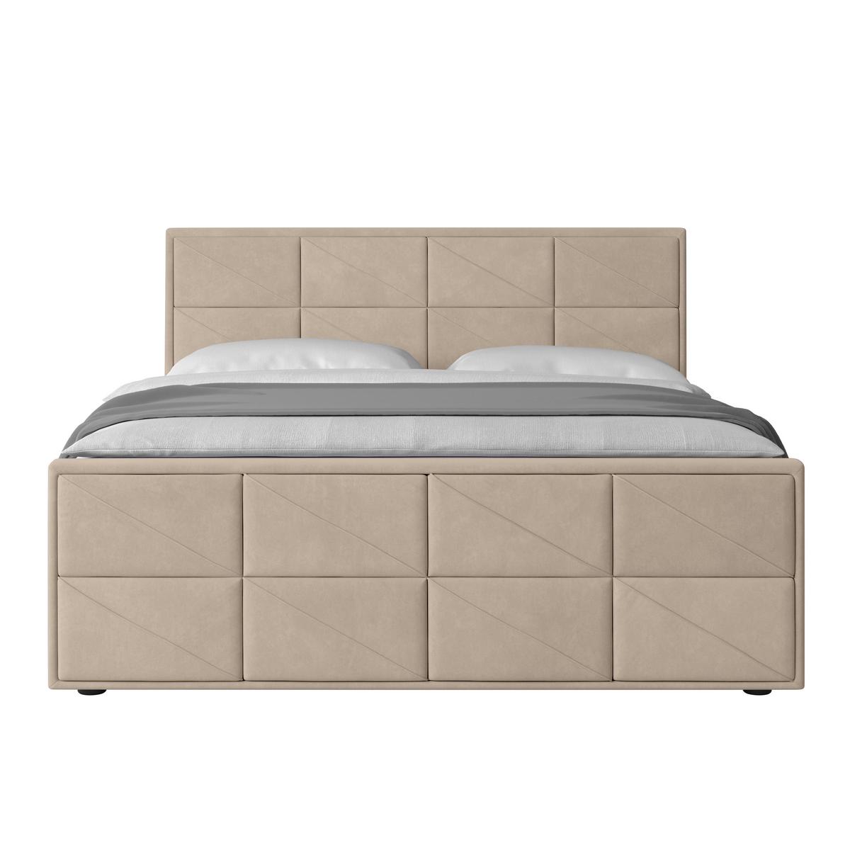 Boxspringbett mit Bettkasten Helsinki 180x200 cm Beige - Beige/Schwarz, MODERN, Holz/Kunststoff (180/200cm) - MID.YOU