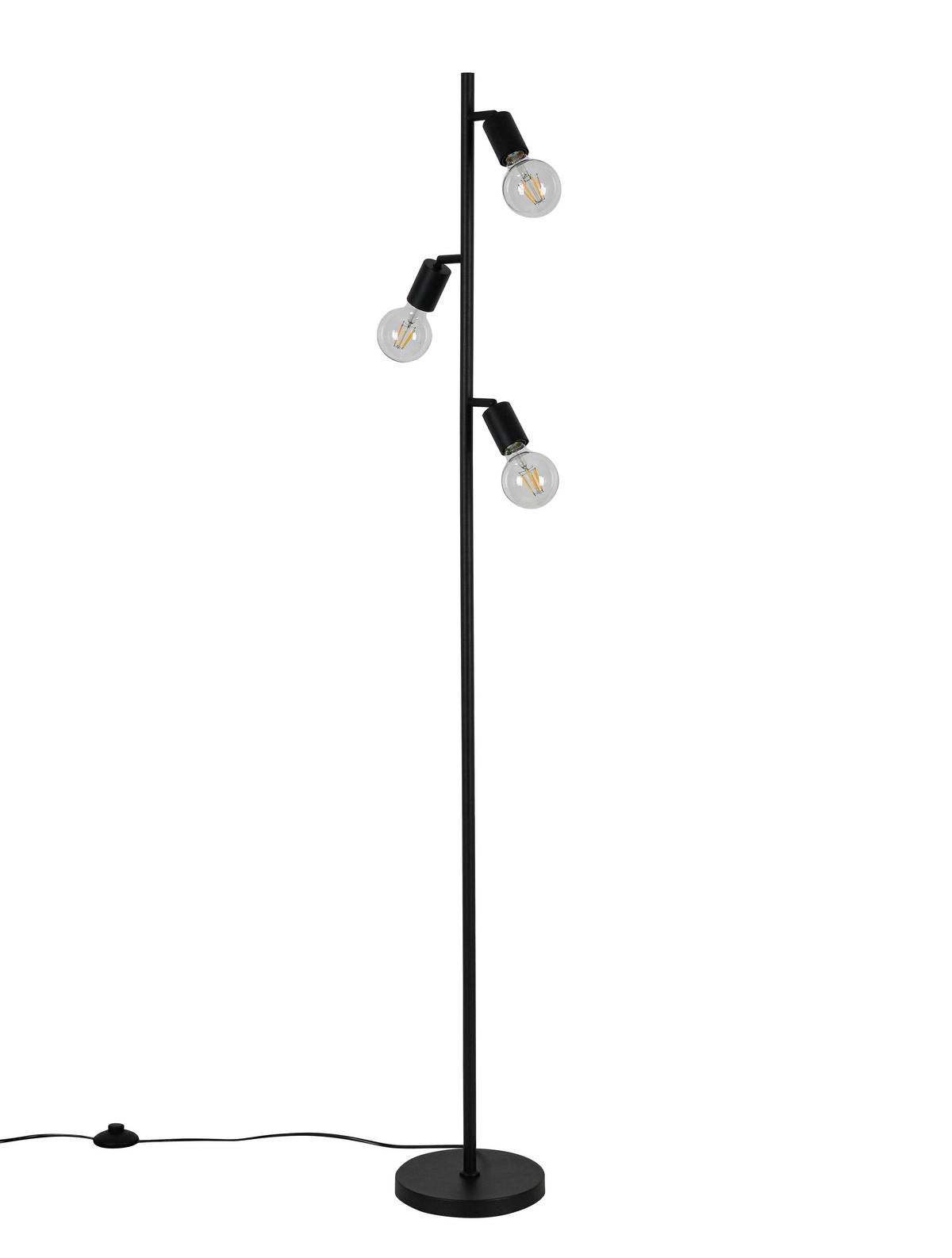 STOJACIA LAMPA STEFAN - čierna, Basics, kov/plast (22/160cm) - Mömax