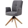 Armlehnstuhl Matei Webstoff Grau, B: 60 Cm - Naturfarben/Grau, KONVENTIONELL, Holz/Textil (60/94/66cm) - Livetastic