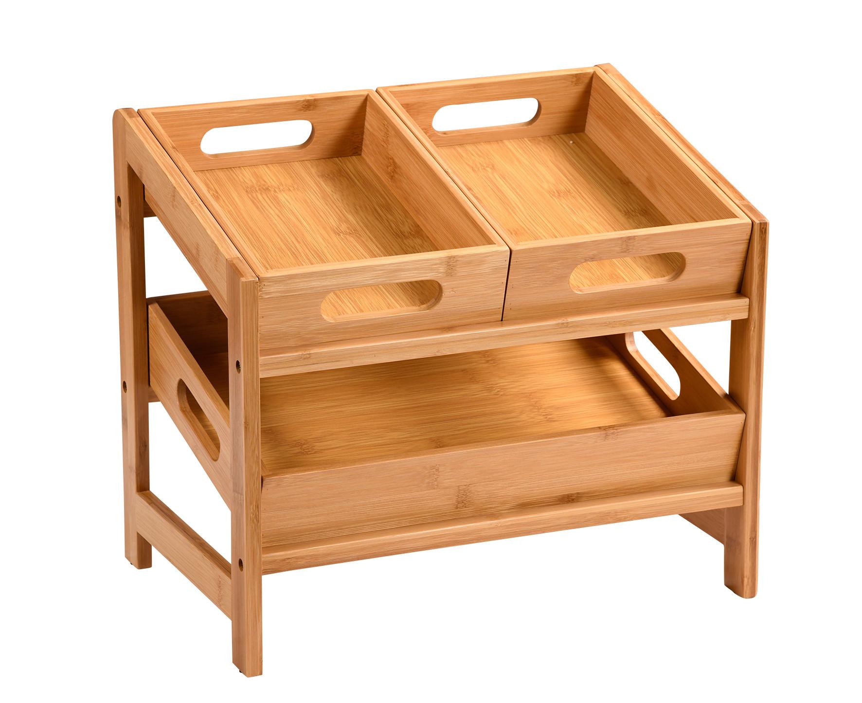 Küchenregal Bambus BxHxT: 26x39,5x34,5 cm - Naturfarben, Basics, Holz (26/39,50/34,50cm) - Kesper